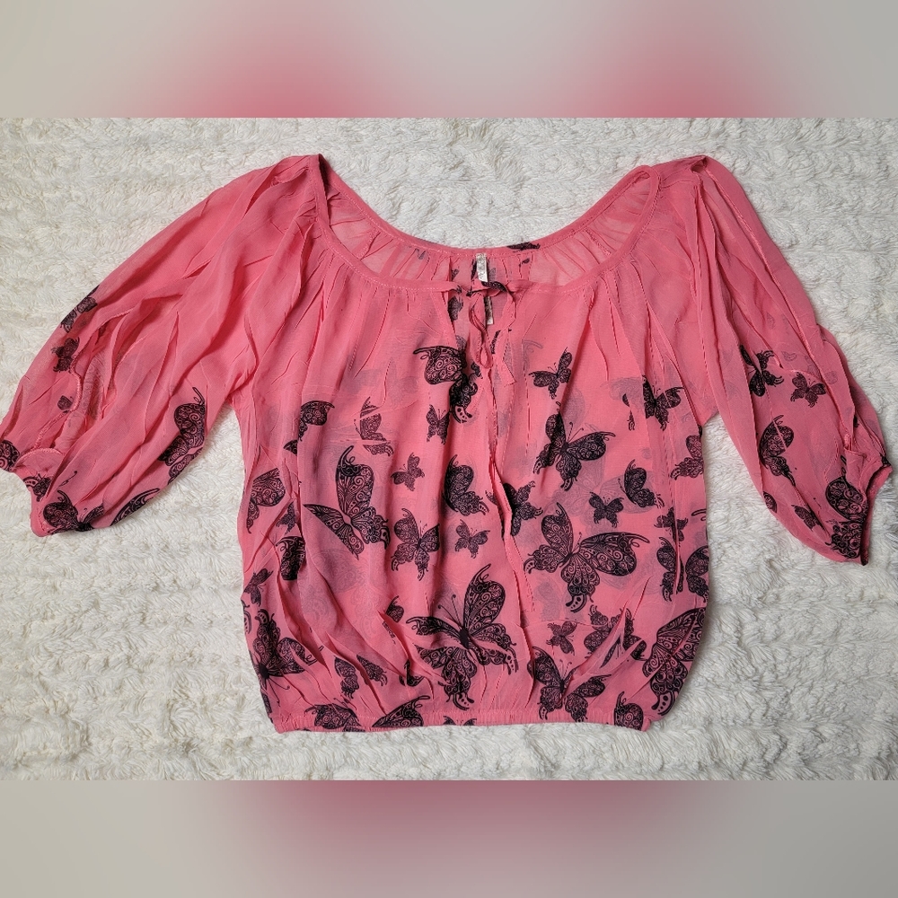 Oatt sheer blouse size S